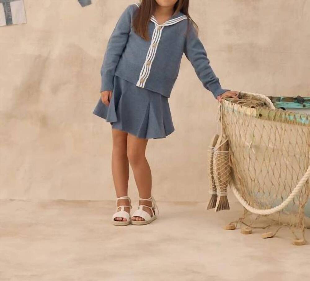 NEW RYLEE + CRU sloane knit skirt in marine